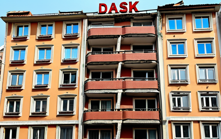 **A reinforced apartment building in Istanbul, showcasing earthquake-resistant construction techniques, with DASK insurance sign visible.**