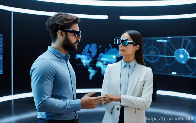 가상 현실과 증강 현실 기술 - A person in their late 20s or early 30s, dressed in comfortable lounge wear (like a t-shirt and trac... 가상 현실과 증강 현실 기술 - A person in their late 20s or early 30s, dressed in comfortable lounge wear (like a t-shirt and trac...