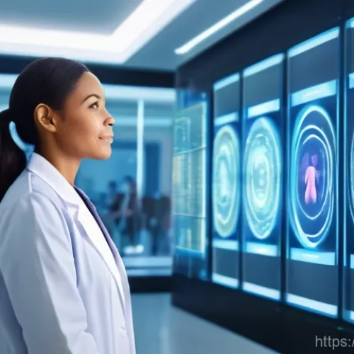 Home 27 유전자 데이터와 개인 맞춤 의학 - **Prompt 1: The Future of Personalized Health**
"A diverse group of individuals, representing va...