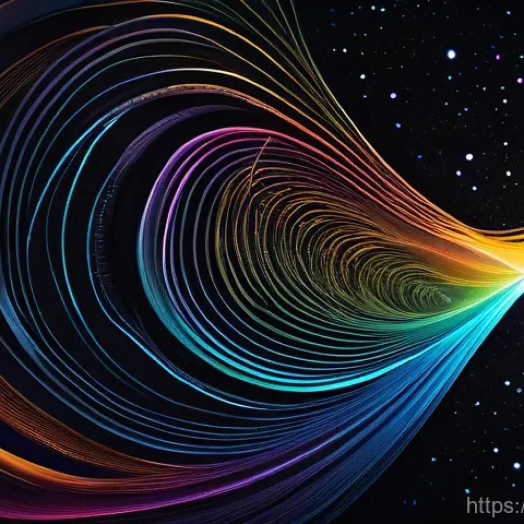 초끈 이론의 수학적 구조 - **The Cosmic Symphony of Vibrating Strings:**
A highly detailed, ethereal, and vibrant abstract ...