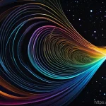 초끈 이론의 수학적 구조 - **The Cosmic Symphony of Vibrating Strings:**
A highly detailed, ethereal, and vibrant abstract ...