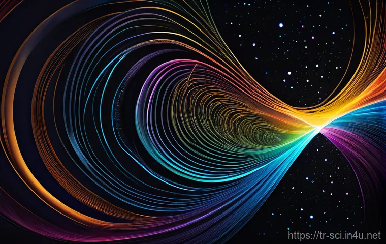 초끈 이론의 수학적 구조 - **The Cosmic Symphony of Vibrating Strings:**
A highly detailed, ethereal, and vibrant abstract ...